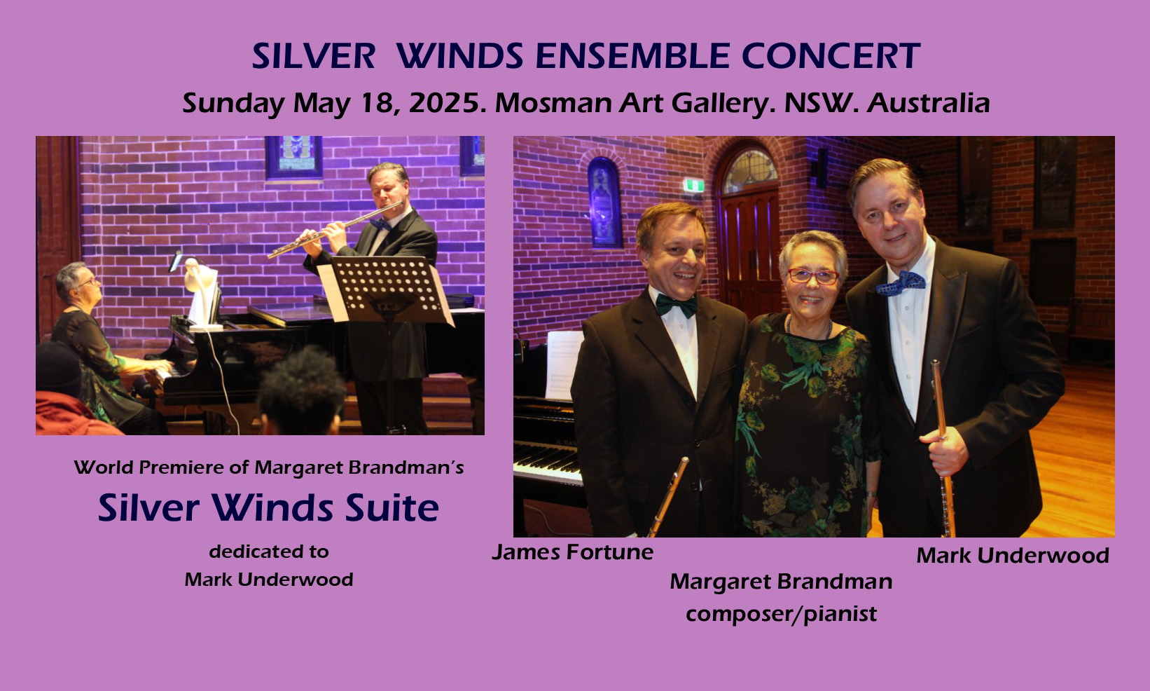 Margaret and Flute Players at ‘Silver Winds Ensemble’ Concert.